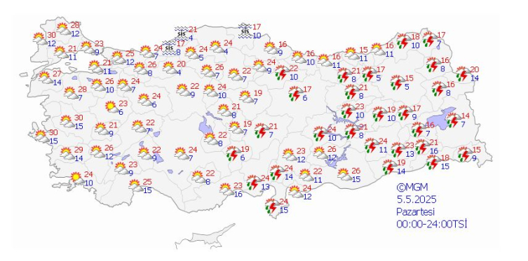Zaman daha sıcak hale gelir, sıcaklık 30 dereceye kadar olacaktır